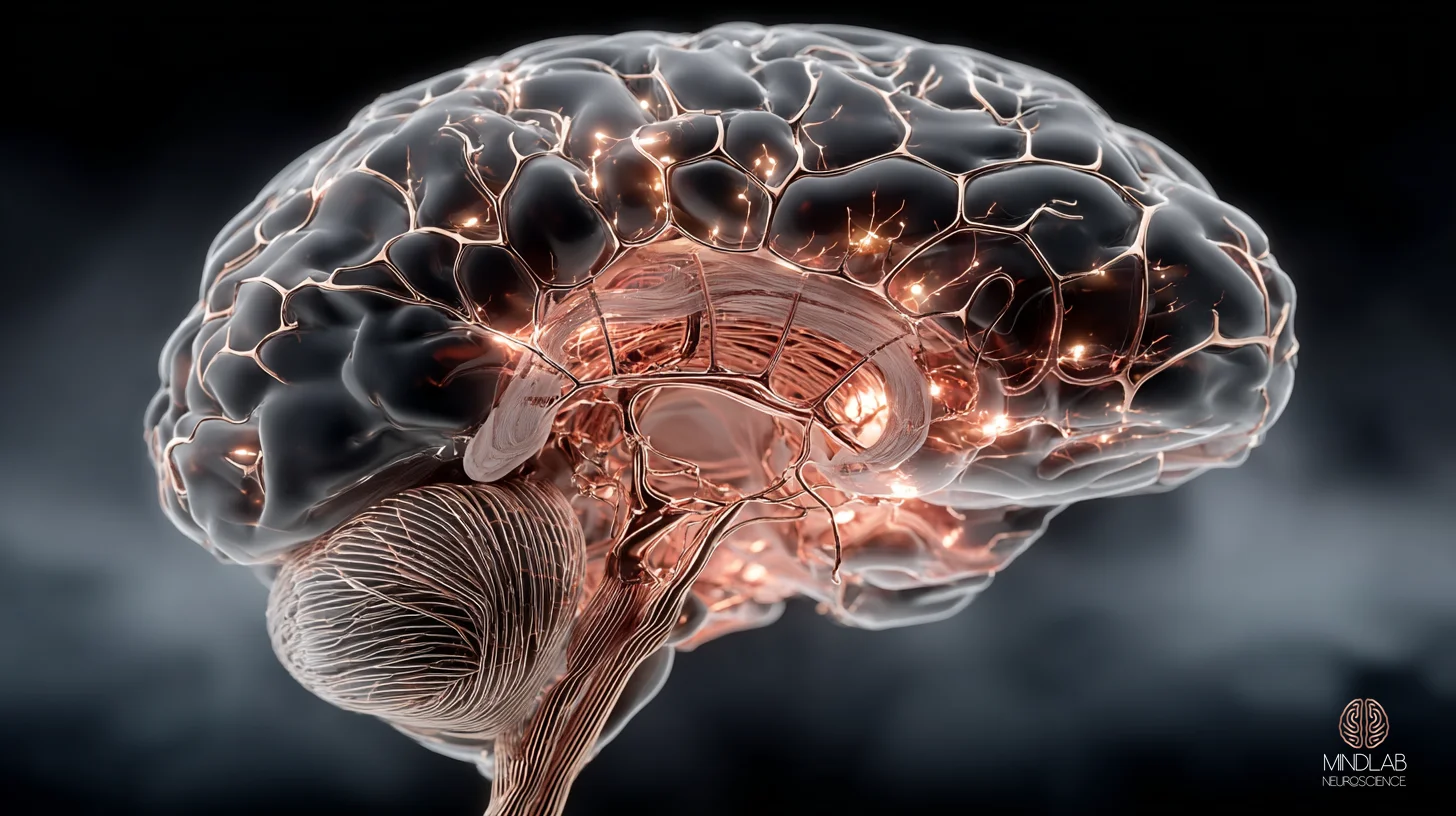 Wide atmospheric medial-brain view of the full cingulate cortex, both dorsal and rostral regions arching along the medial wall as a single monumental architectural sweep. The macro scale reveals the cingulate&rsquo;s foundational role within the medial frontal cortex during threshold recalibration. — Dr. Sydney Ceruto, MindLAB Neuroscience.