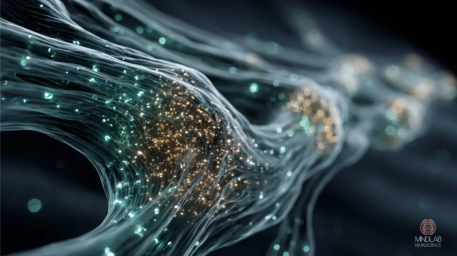 Isolated neural architecture in deep navy with copper filaments — Dr. Sydney Ceruto, MindLAB Neuroscience.