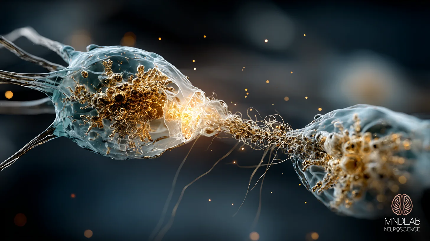 Midline view of the medial prefrontal cortex and posterior cingulate in deep navy with copper neural filaments — Dr. Sydney Ceruto, MindLAB Neuroscience.