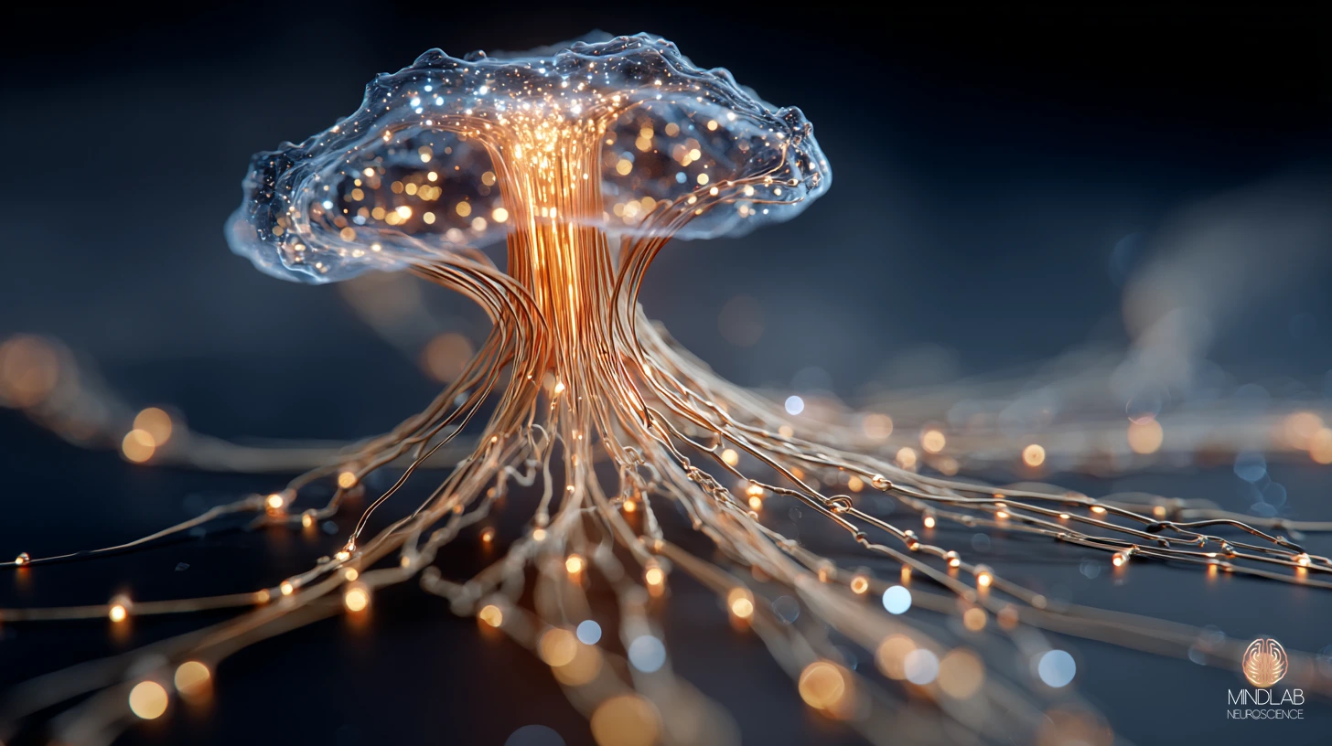 Atmospheric neural visualization of the central autonomic network — emotional flooding neuroscience, Dr. Sydney Ceruto, MindLAB Neuroscience.