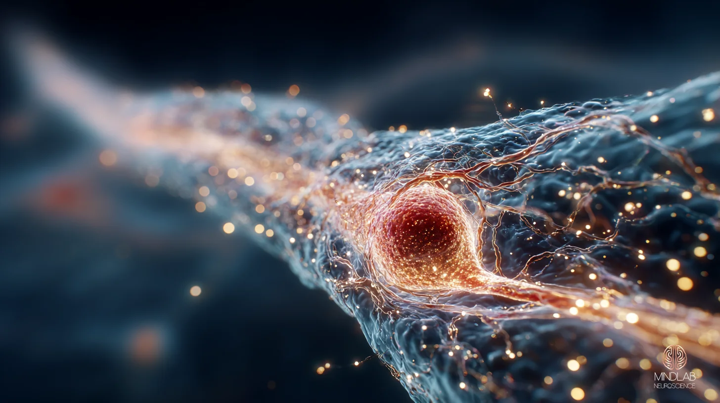 Atmospheric scientific rendering of cerebrospinal fluid moving through paravascular space during deep sleep — Dr. Sydney Ceruto, MindLAB Neuroscience.