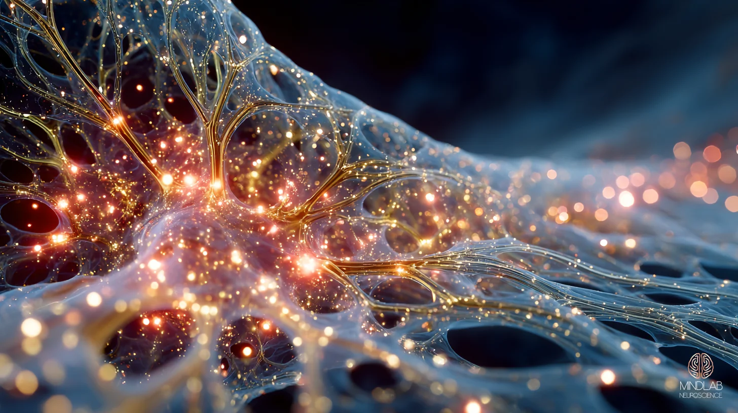 A microscale view of activated microglia interlaced with copper-toned microvasculature — Dr. Sydney Ceruto, MindLAB Neuroscience.