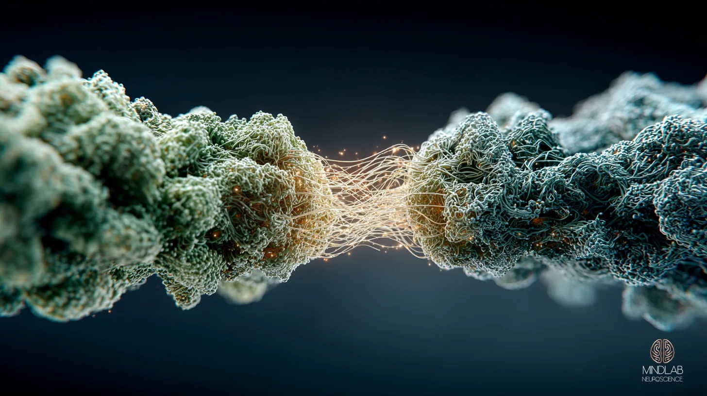 Atmospheric scientific rendering of the amygdala-hippocampal circuit in REM theta coupling — Dr. Sydney Ceruto, MindLAB Neuroscience.