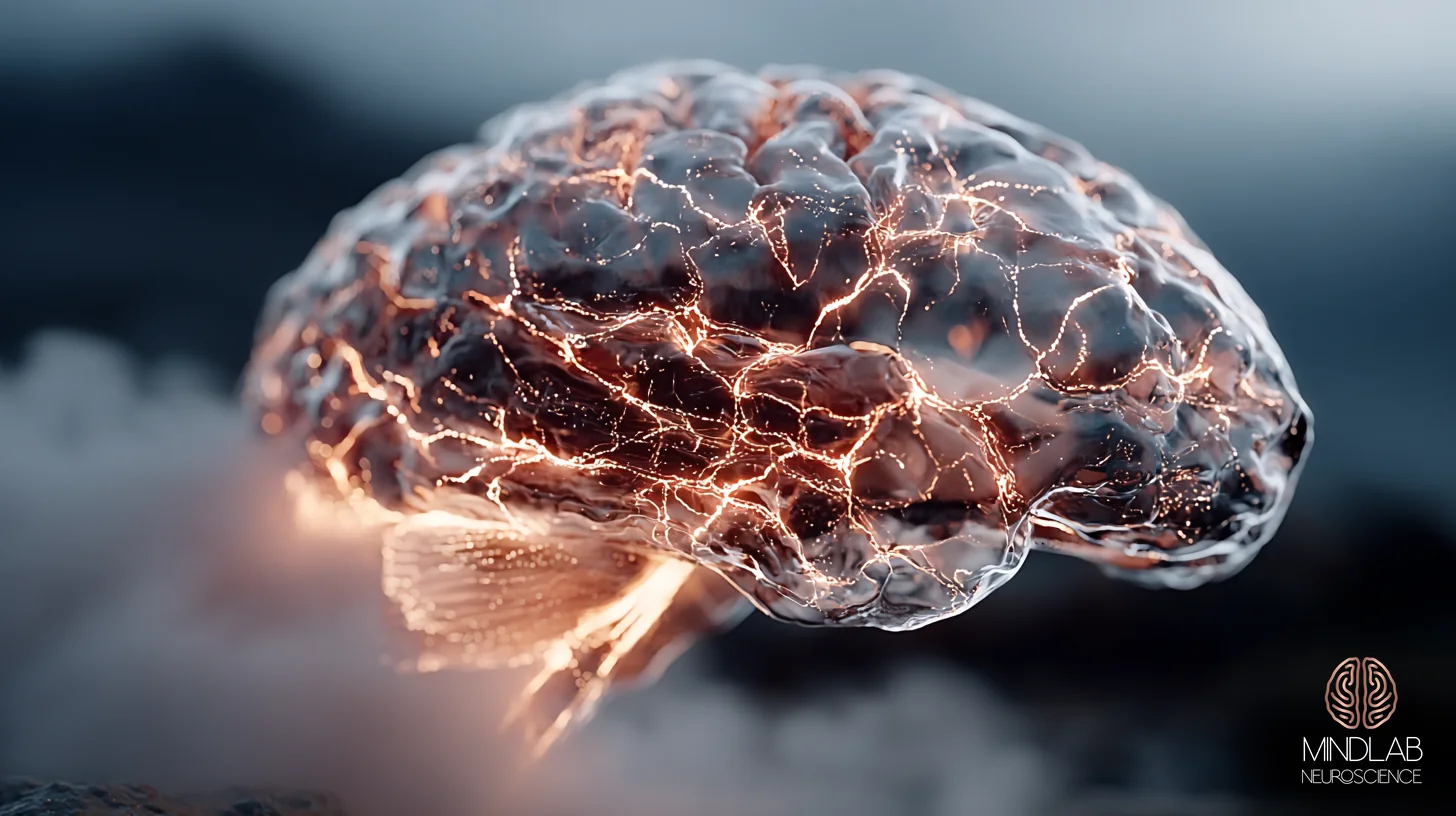 A sleeping cortex rendered in luminous copper at the moment of a thalamocortical spindle burst — Dr. Sydney Ceruto, MindLAB Neuroscience.