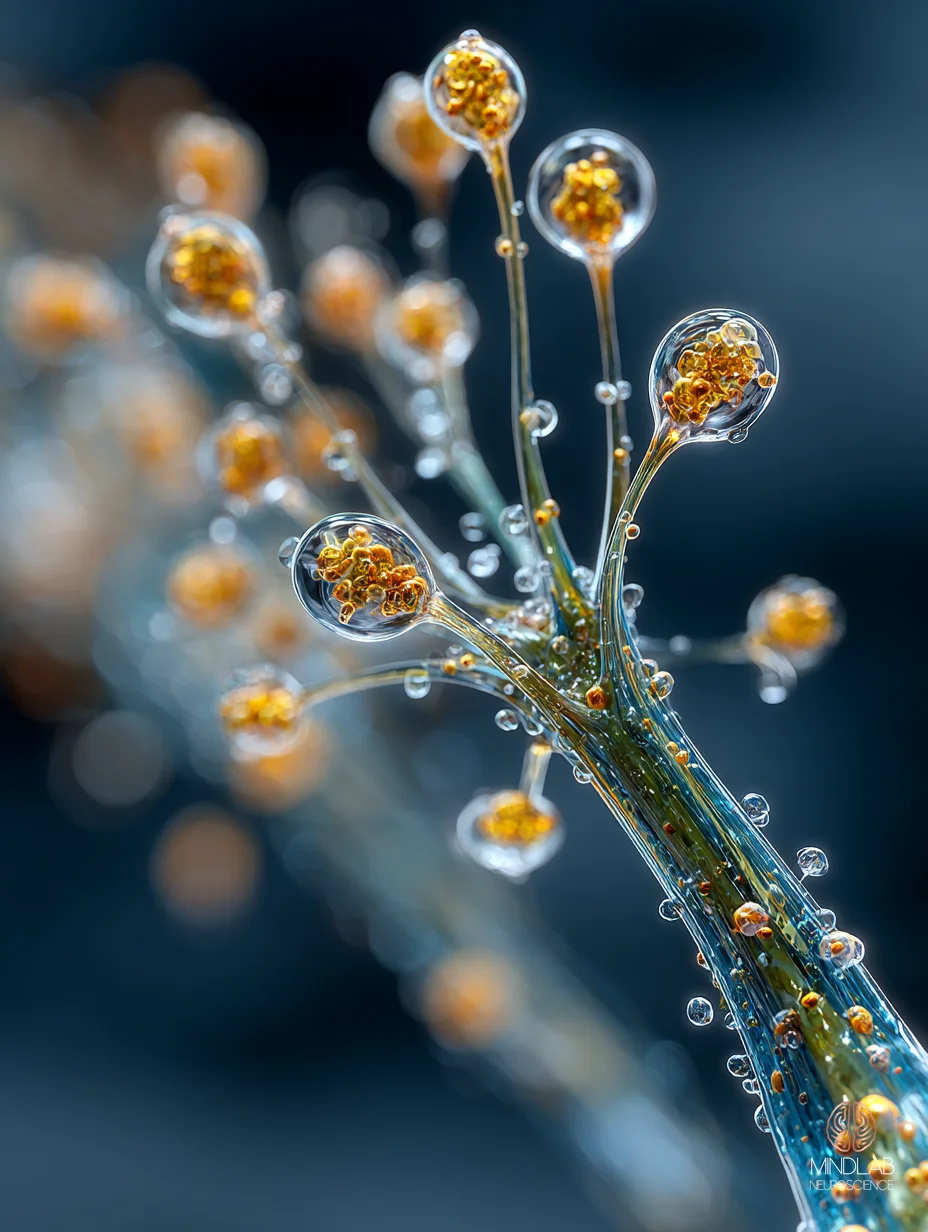 An intimate close-up of a single cortical synapse, suggesting incomplete downscaling after chronic sleep loss — Dr. Sydney Ceruto, MindLAB Neuroscience.