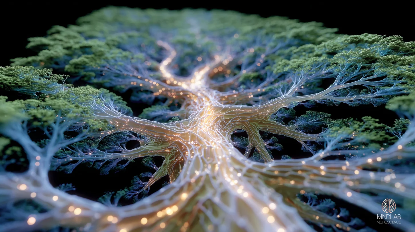 A wide atmospheric scientific view of cortical neural architecture under restoration conditions — Dr. Sydney Ceruto, MindLAB Neuroscience.