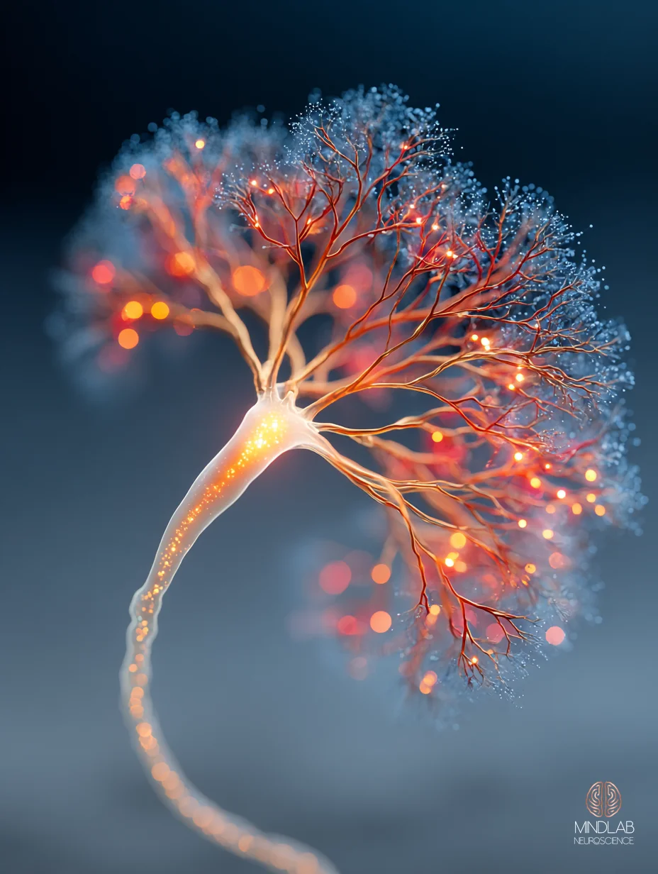 Hippocampal pyramidal cell at the peak of a single theta cycle — theta brain waves and memory, MindLAB Neuroscience.