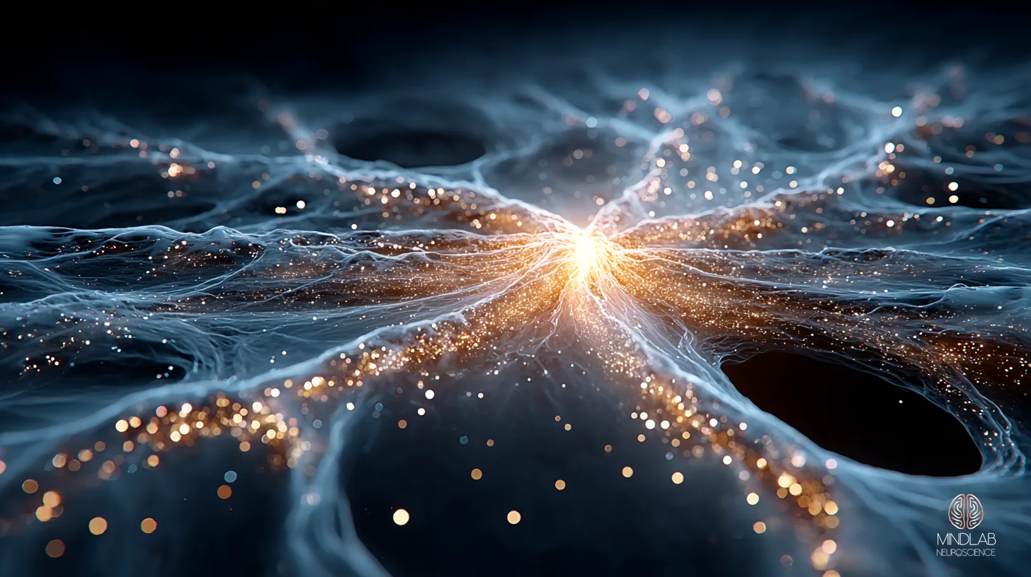 Macro view of the social-affiliation circuit in deep navy — Dr. Sydney Ceruto, MindLAB Neuroscience.